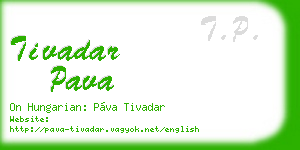 tivadar pava business card